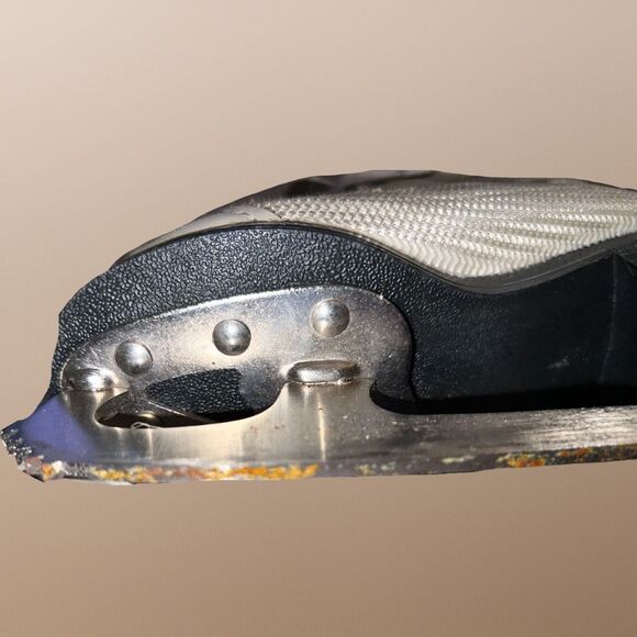 Toddler PowerTek V3.0 Tek Edge Kid Skates Beige Lace Up With Blade Covers Size 9 - Picture 5 of 10